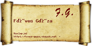 Füves Géza névjegykártya