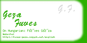 geza fuves business card